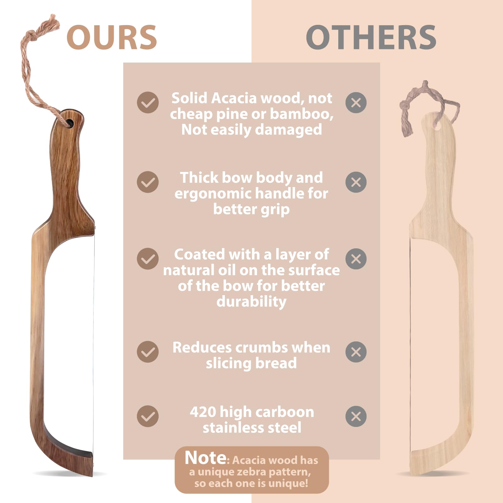 Cuchillo HOTTOR, diseño pensado para masa madre para rebanar de forma uniforme.