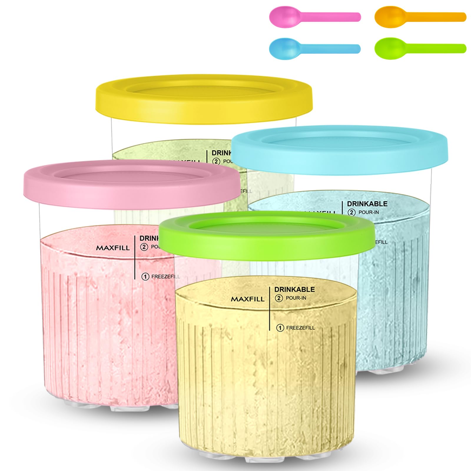 HOTUT Creami Pint 24 oz compatible NC500/NC501 para helados caseros.