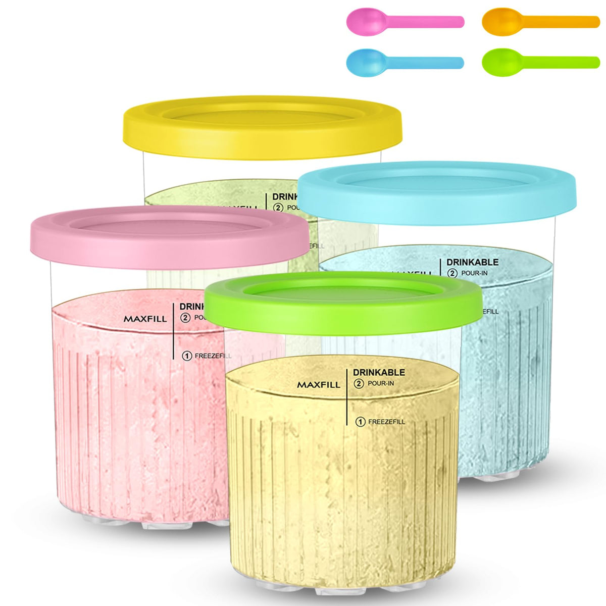 HOTUT Creami Pint 24 oz compatible NC500/NC501 para helados caseros.