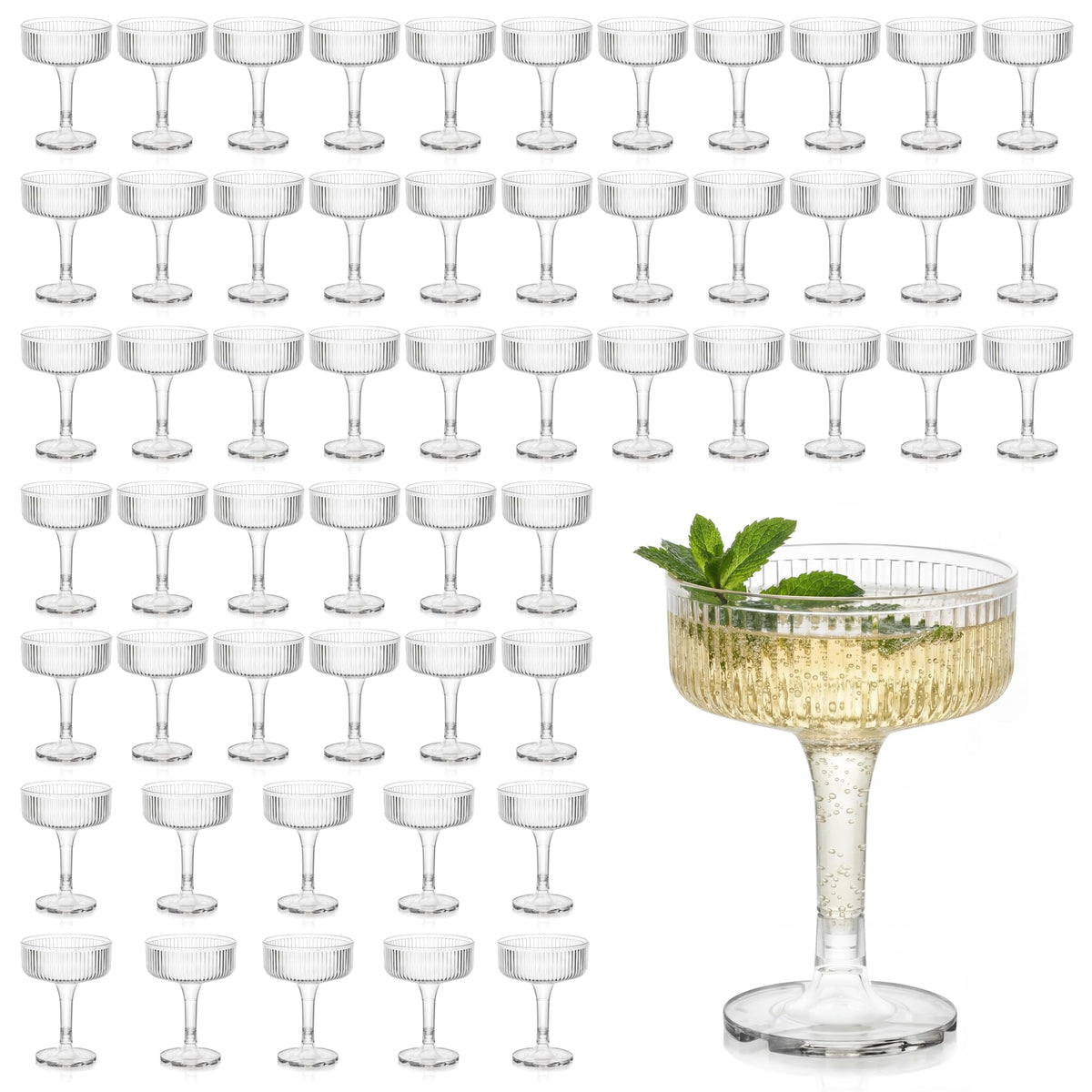 Houmury vasos plásticos 7oz para brindis, duraderos y ligeros.
