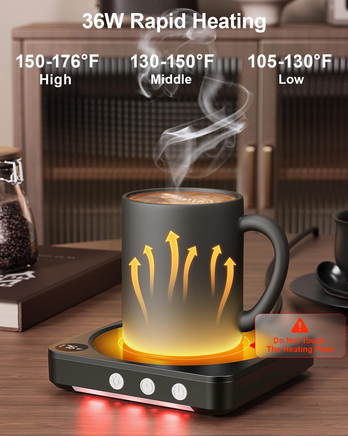 House Gem Mug Warmer, placa de 5.2 pulgadas para calentamiento uniforme.