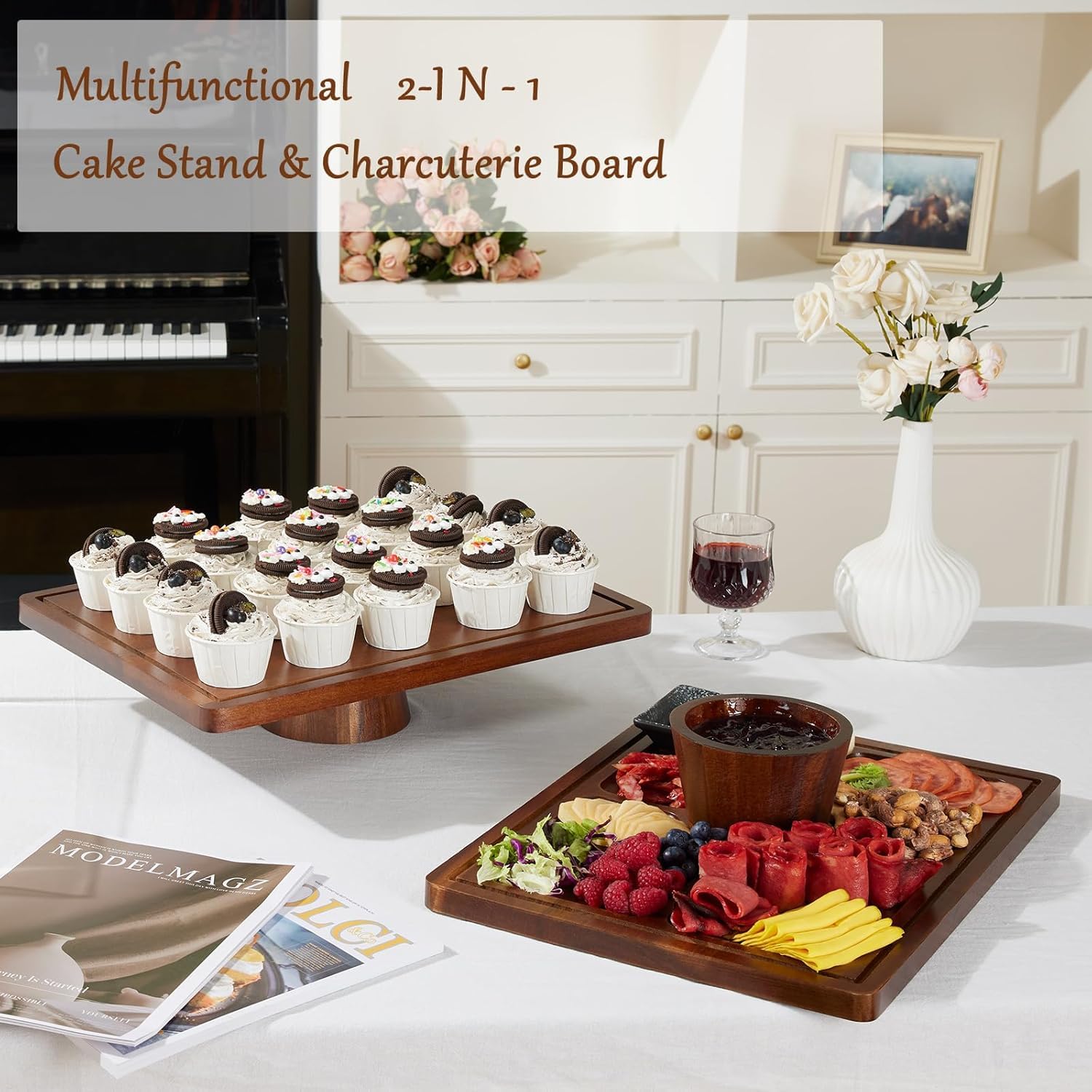 HouseJoy: tabla de charcutería rectangular, ideal para quesos y aperitivos.