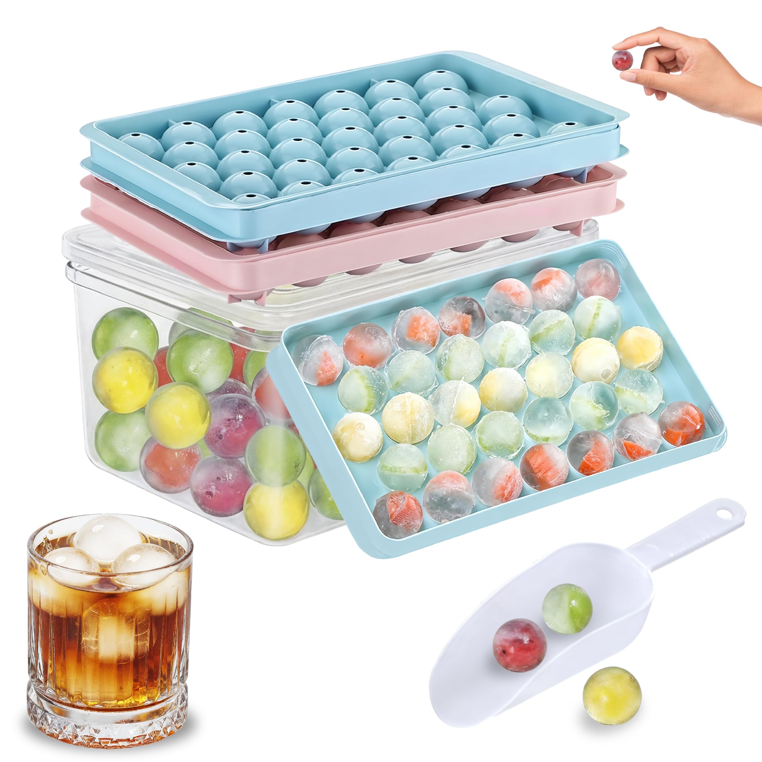 HOUSOLIC bandeja de hielo esferas 66 piezas para cocteles y whisky.