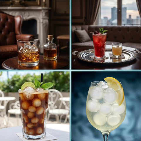 HOUSOLIC hielo infusionado con frutas o hierbas para bebidas creativas.