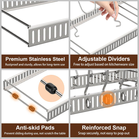 Organizador Housolution en acero inoxidable resistente para almacenamiento de utensilios