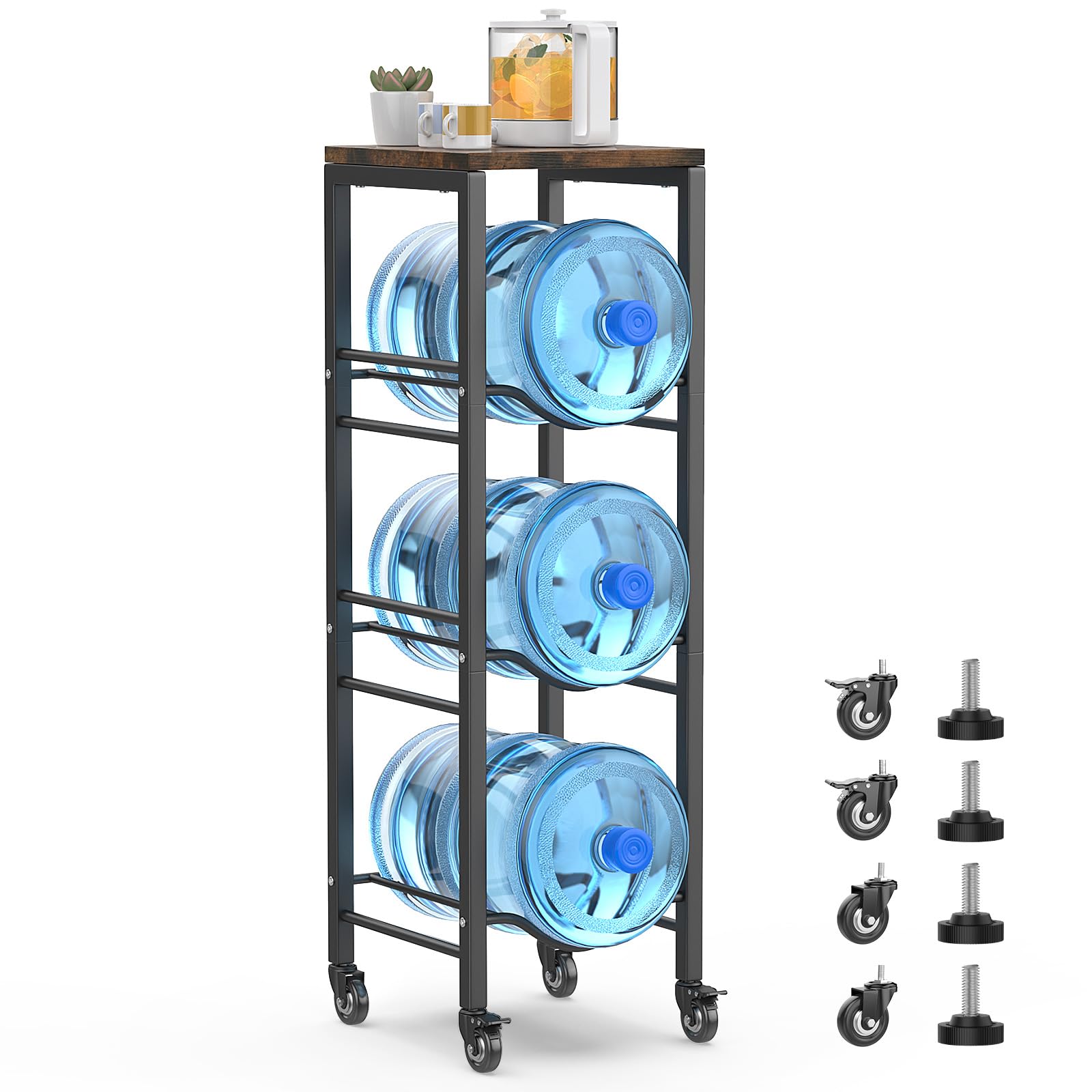 Housolution botellero 3 estantes galón 5: estructura estable para almacenar galones.