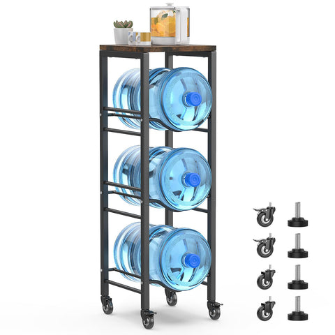 Housolution botellero 3 estantes galón 5: estructura estable para almacenar galones.