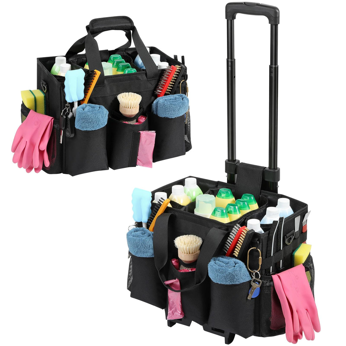 Housolution carrrito de limpieza rodante con carrito desmontable para movilidad sin esfuerzo.