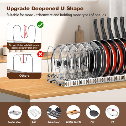 Housolution con 14 divisores ajustables para tapas y utensilios de cocina