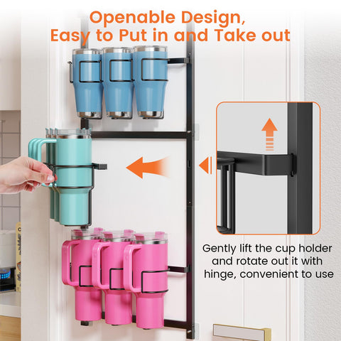 Estructura de acero carbono de Housolution, resistente para organizar tazas de diferentes tamaños.