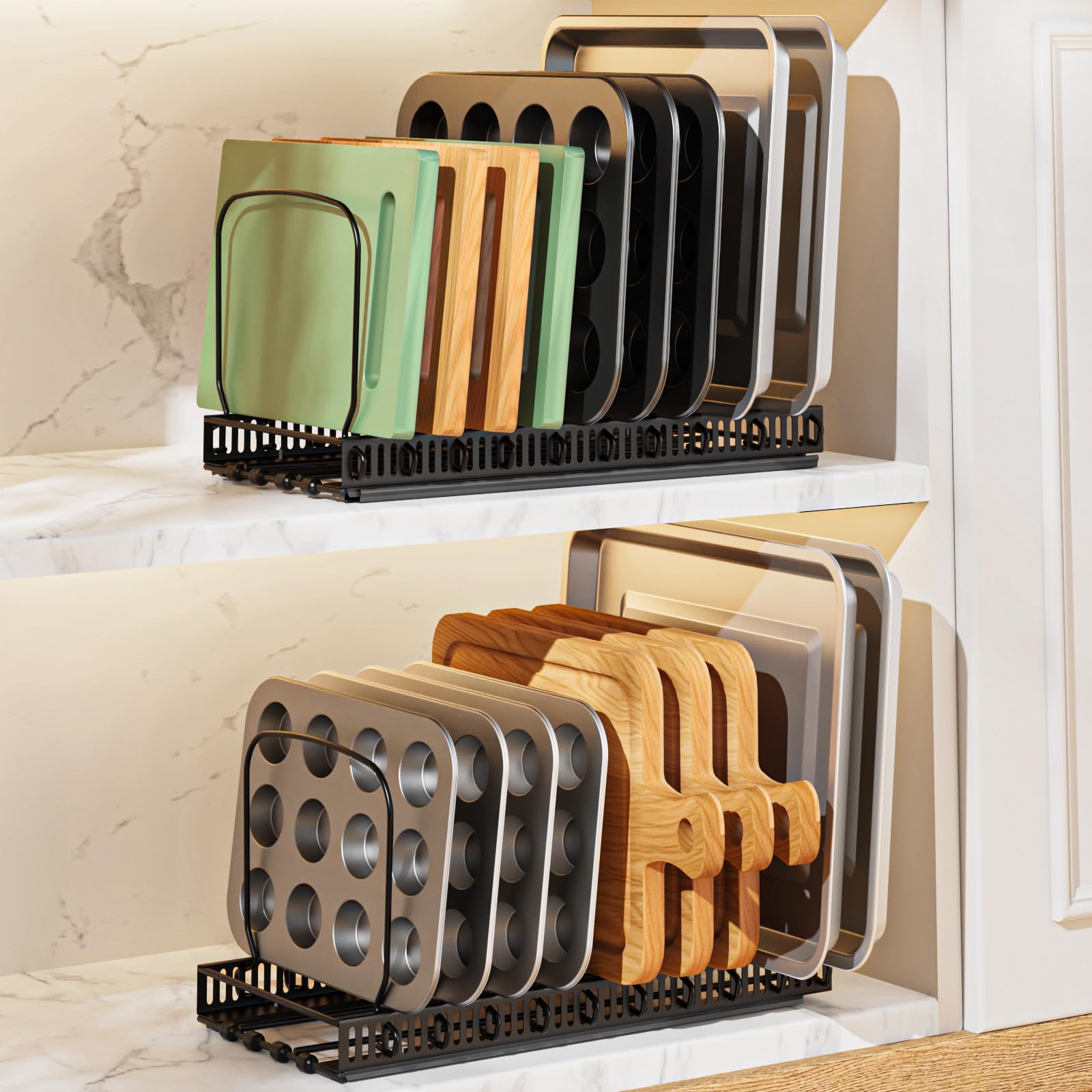 Organizador Housolution para bandejas de hornear con deslizamiento suave