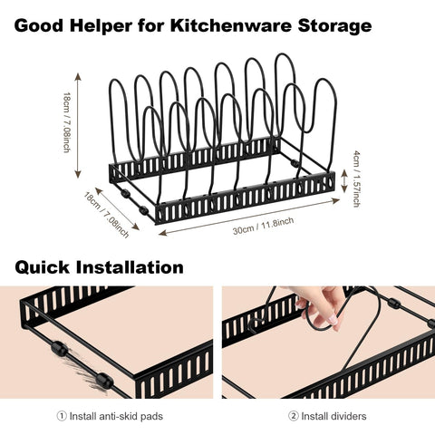 Organizador de cocina multifuncional Housolution para ollas, sartenes y tapas
