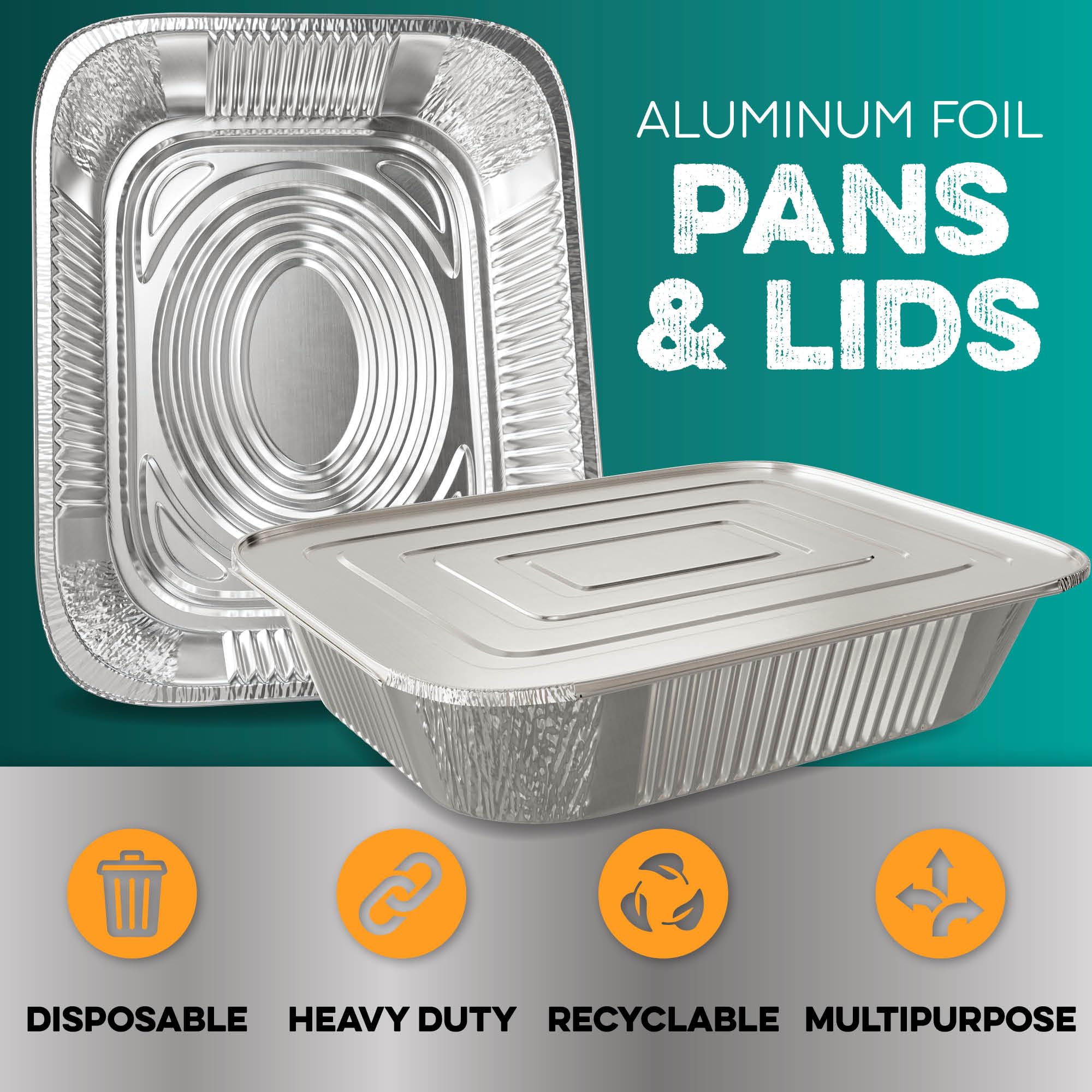 Bandeja de aluminio 9x13 de HOUZZKINGZ, seguro con borde completo para manejo seguro.