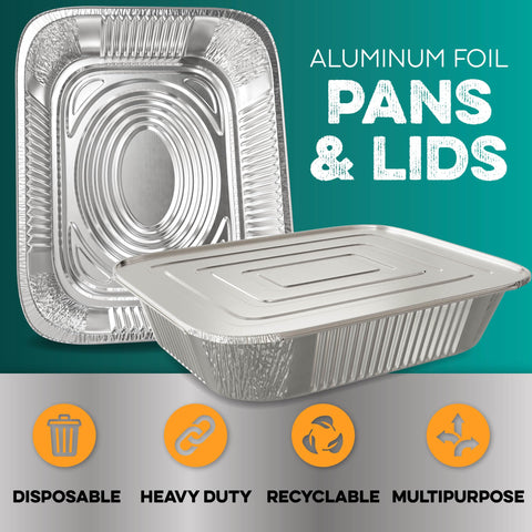 Bandeja de aluminio 9x13 de HOUZZKINGZ, seguro con borde completo para manejo seguro.