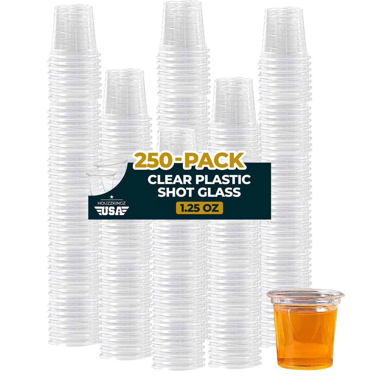 Vaso chupito HouzzKingz de plástico 1.25 oz para degustaciones