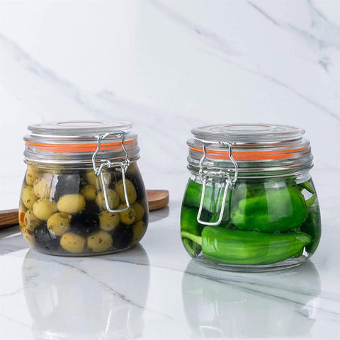 Frascos Hovico de vidrio de 750 ml para cocina y despensa.