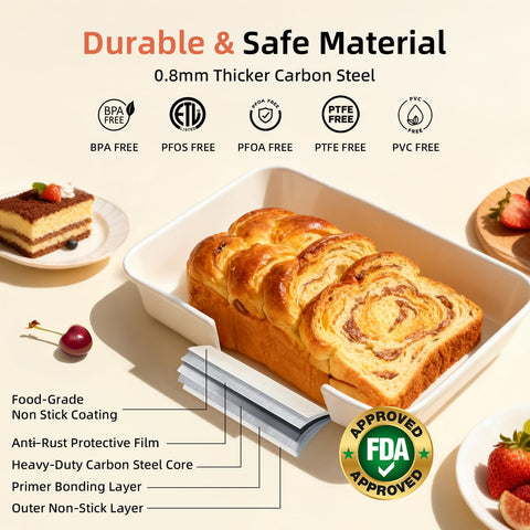 El molde de torta cuadrado Howasai ofrece horneado uniforme para tortas perfectas.