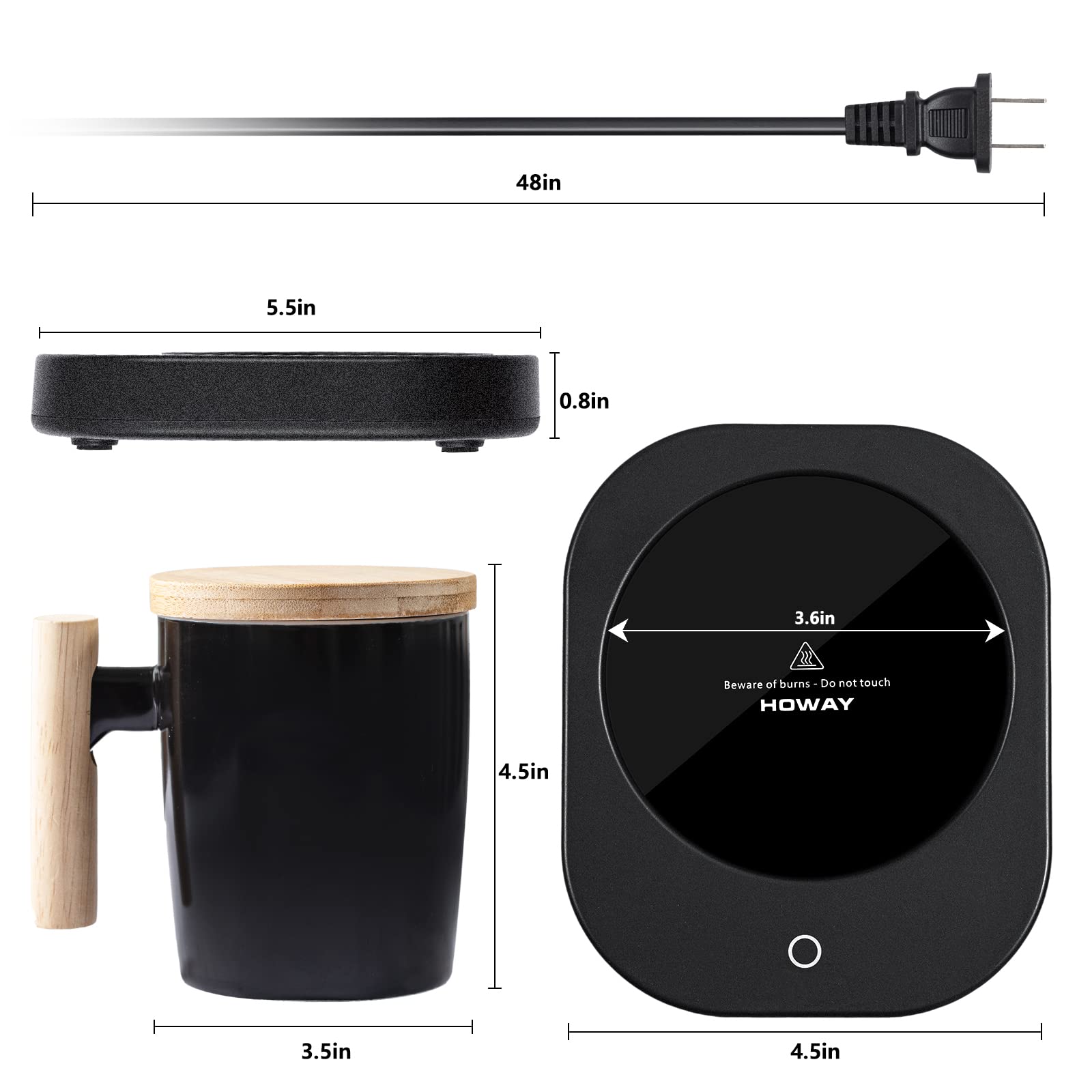 Howay diseno negro elegante regalo ideal para escritorio
