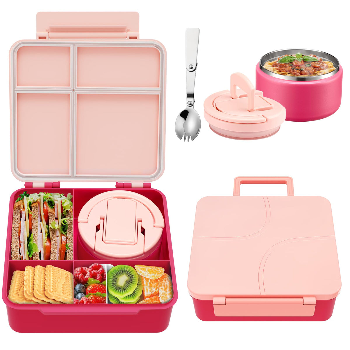 Lonchera Howeemo para niños con 4 compartimentos para comidas equilibradas