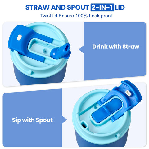 Uso escolar y juego con Howeemo, botella de doble pared para mantenerse hidratado.