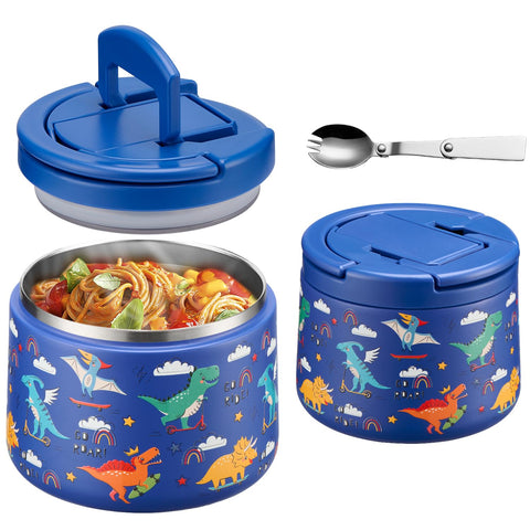 Howeemo Lata termica 14oz con tapa buckle, apertura fácil para niños.
