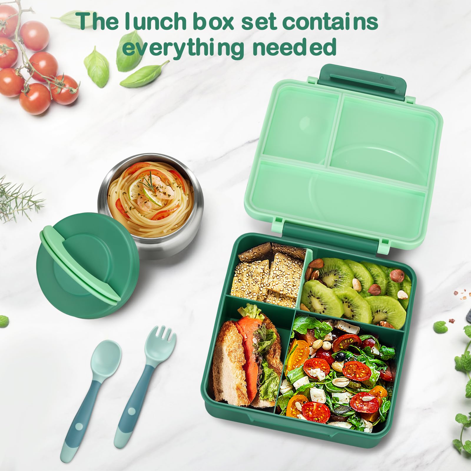 Lonchera aislante Howeemo verde mantiene la comida fresca mientras se transporta.