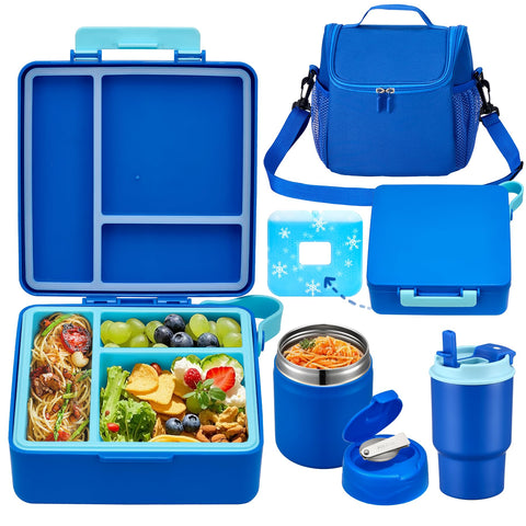 Howeemo lunchbox bento azul para almuerzos escolares