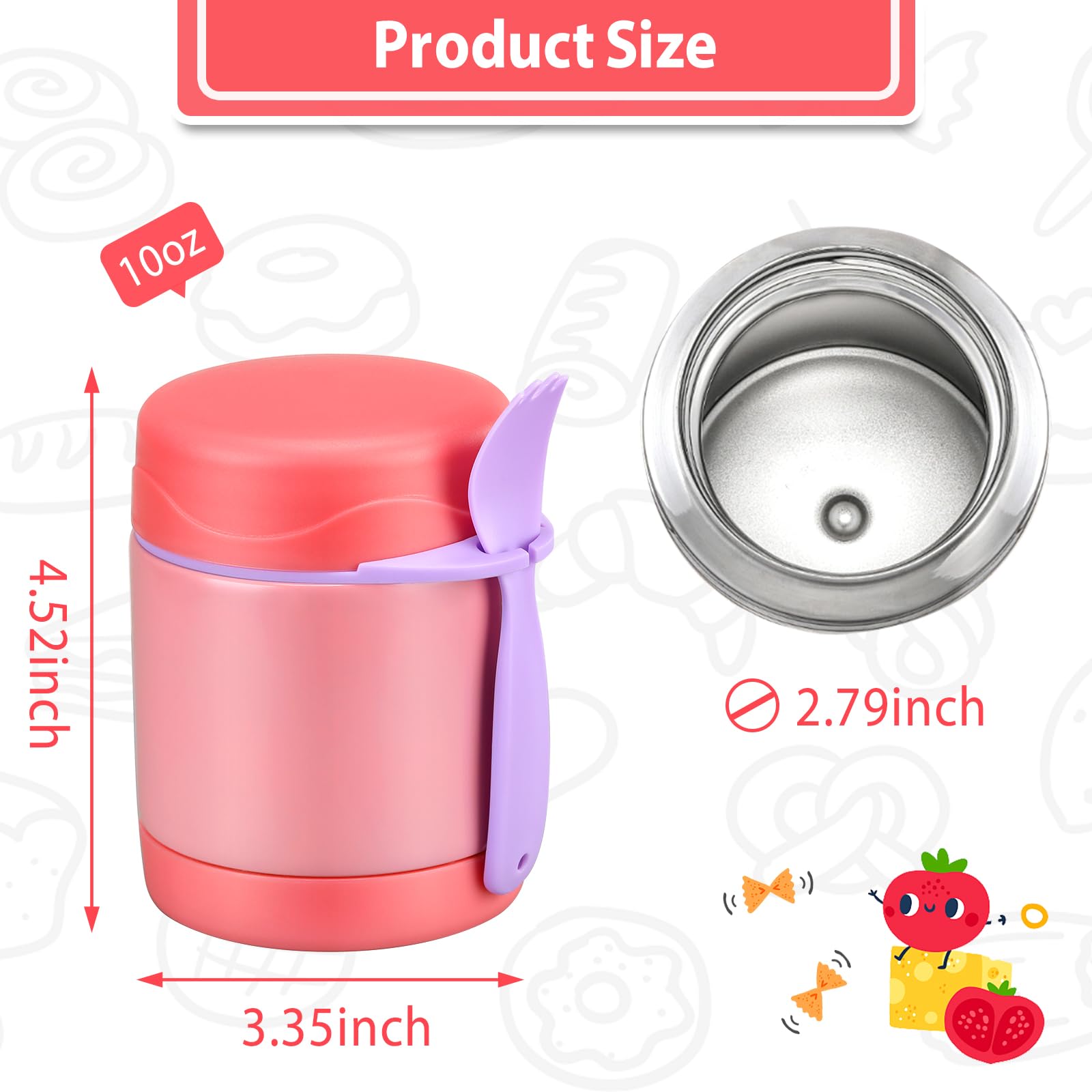 Howeemo Sopa Termo boca amplia de 2-8 pulgadas, fácil de llenar y limpiar.
