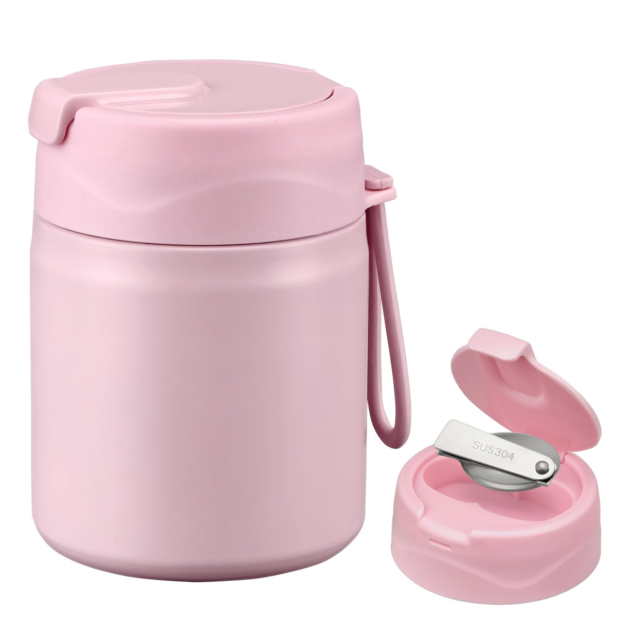 Termo Howeemo Sopa 17oz para niños rosa mantiene la comida caliente
