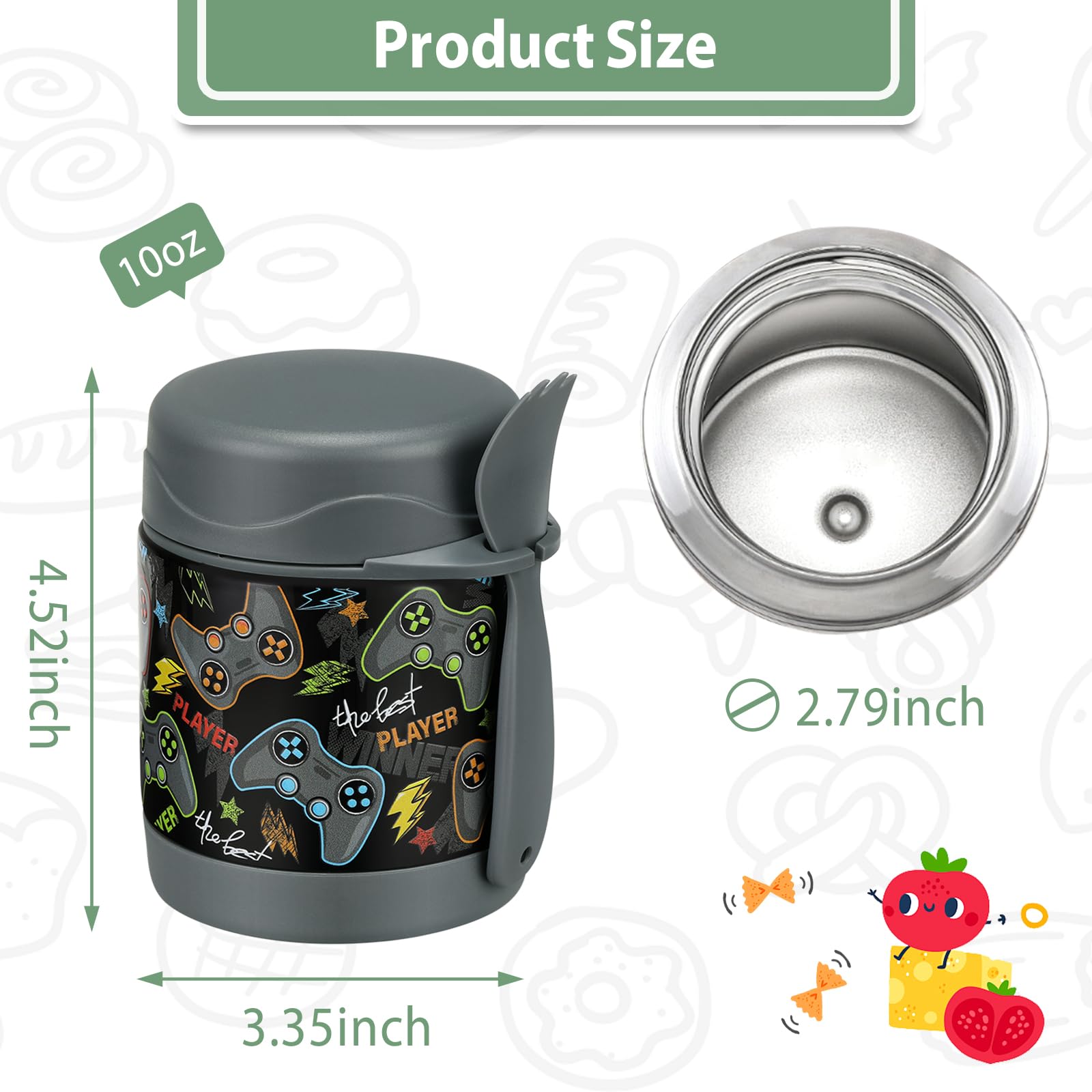 Howeemo termo cuchara incluida facilita servir y comer.