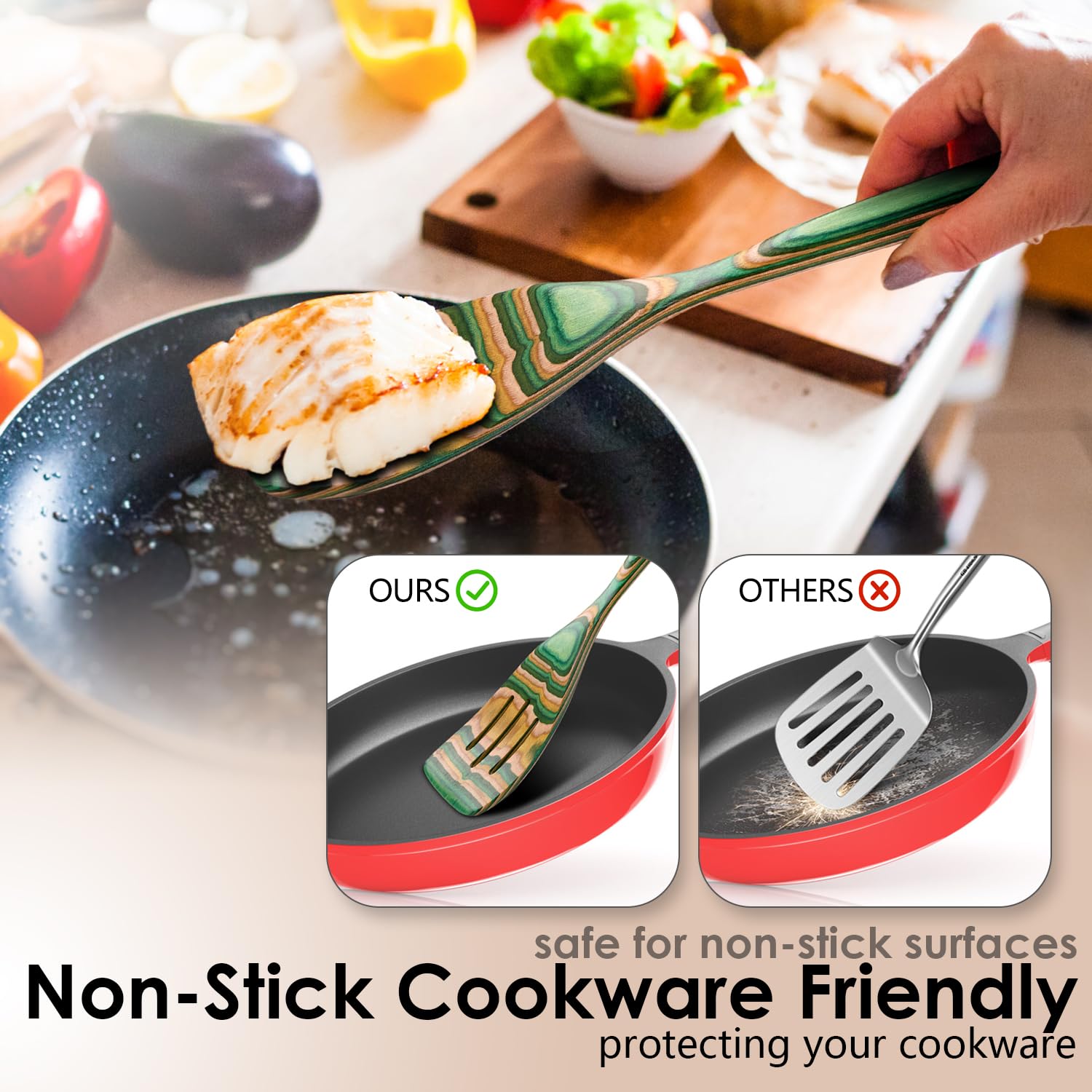 HOWHONG conjunto utensilios cocina Oasis diseño cómodo para agarre suave