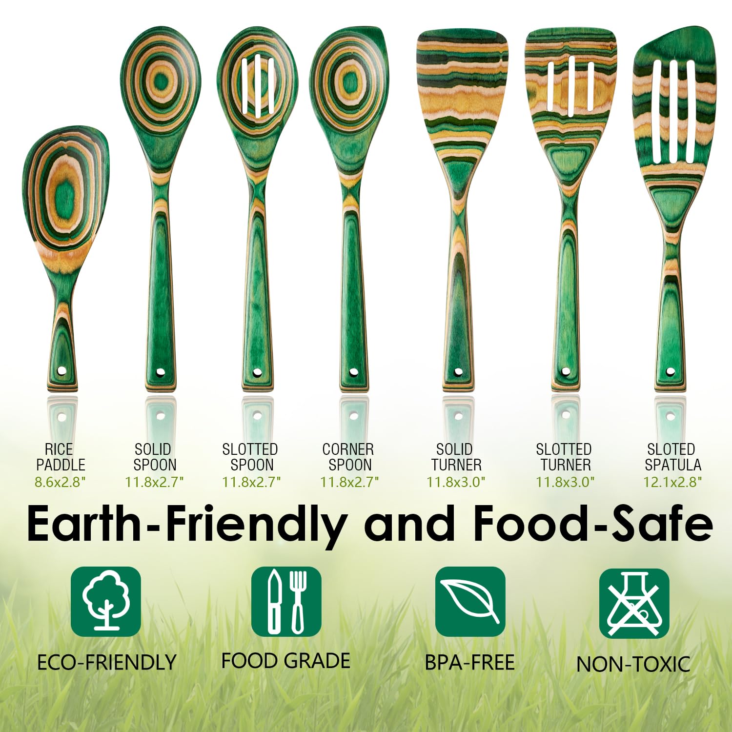 HOWHONG utensilios pakkawood Oasis resistencia al calor para cocinar con confianza