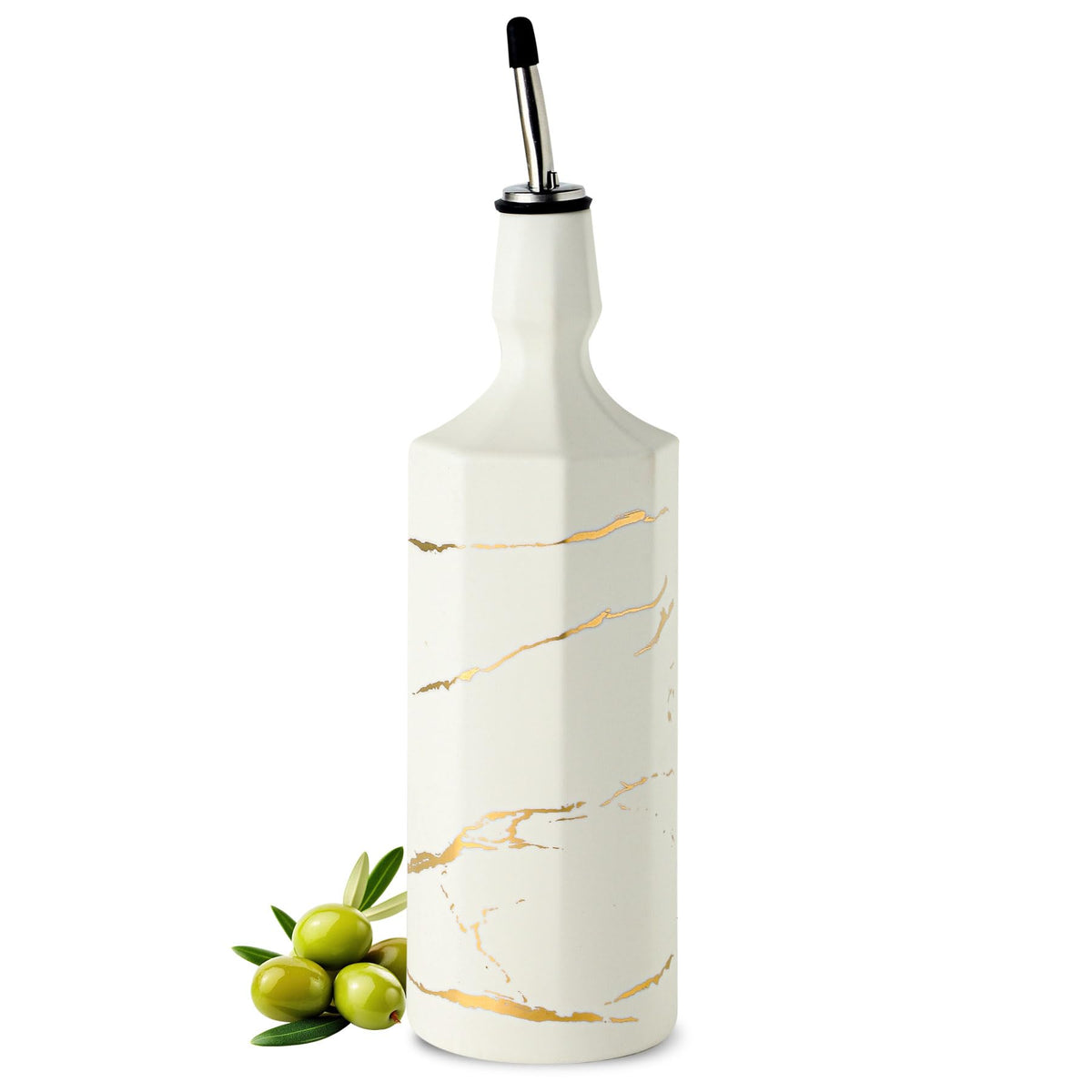Howise dispensador cerámico de aceite de oliva, blanco, para encimera y uso diario