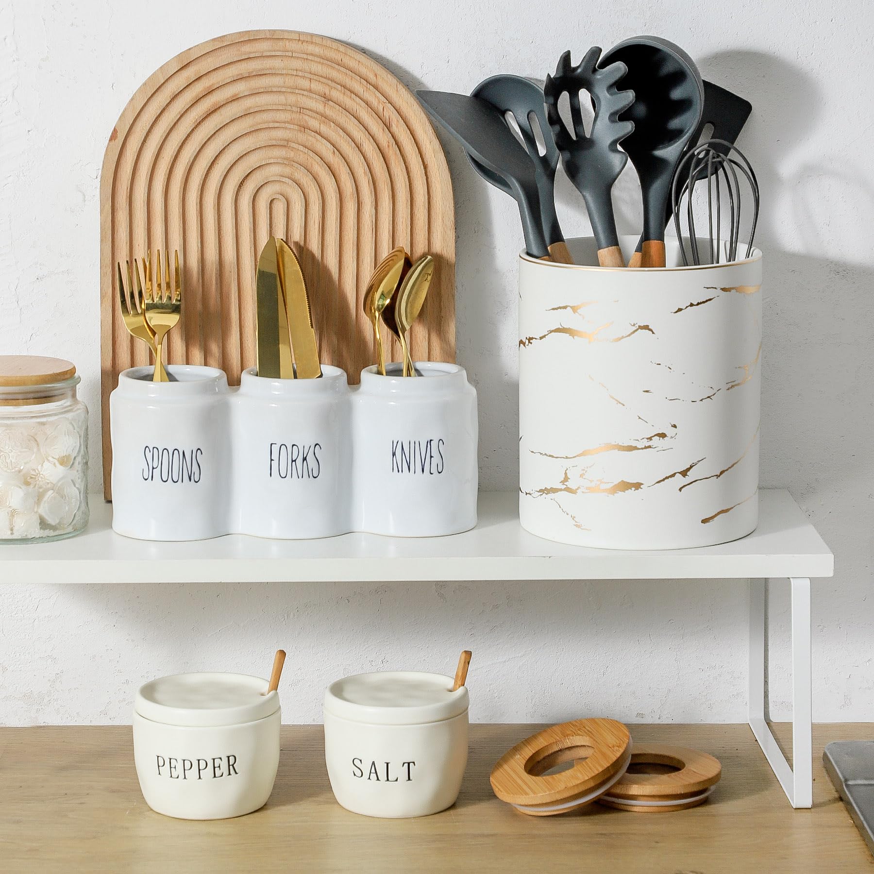 Howise recipientes cerámicos de diseño moderno para sal y pimienta