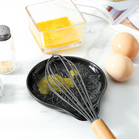 Howise diseño-ceramico-negro-reposo-cucharas facilita limpieza diaria
