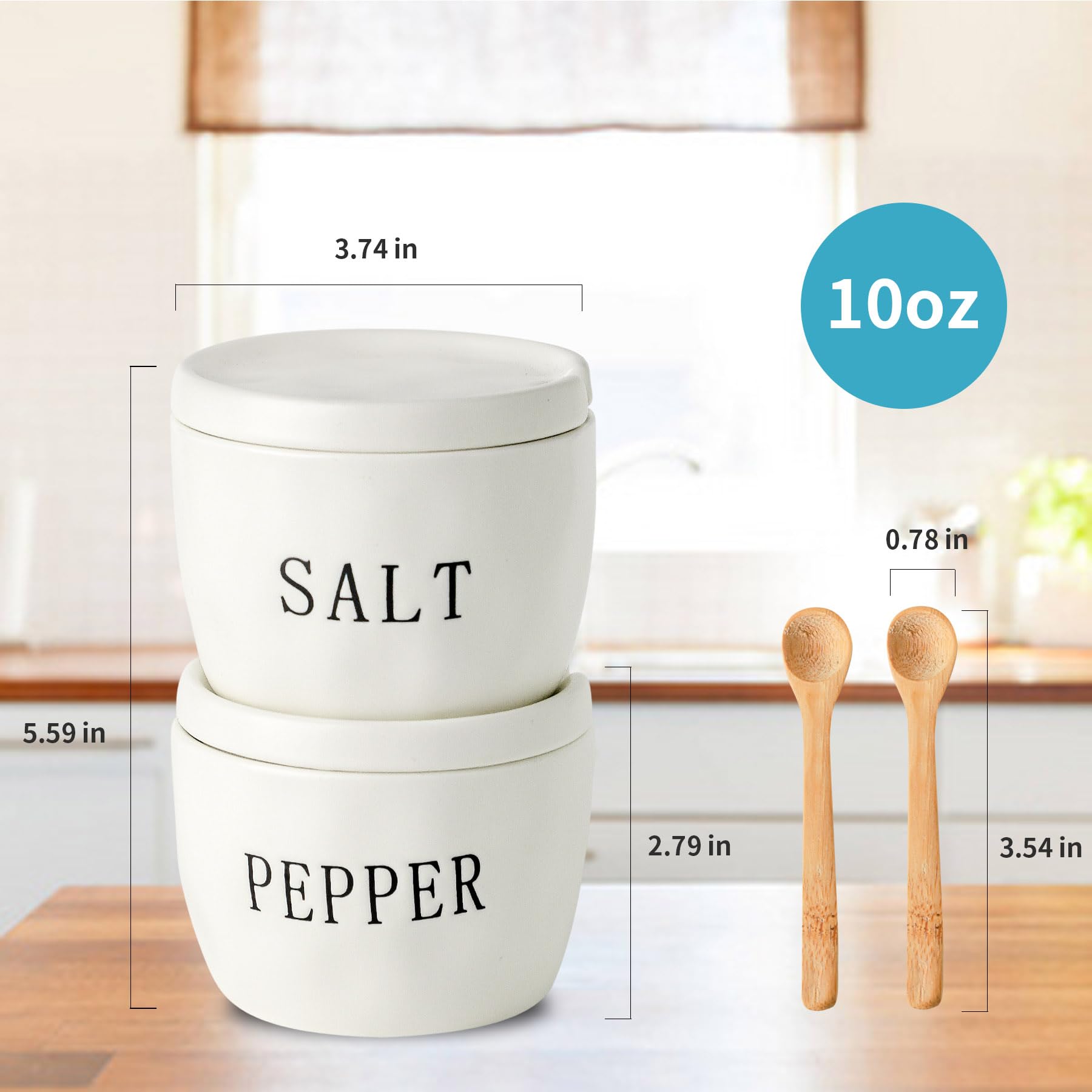 Howise dos cuencos sal y pimienta en cerámica con tapa para rellenar