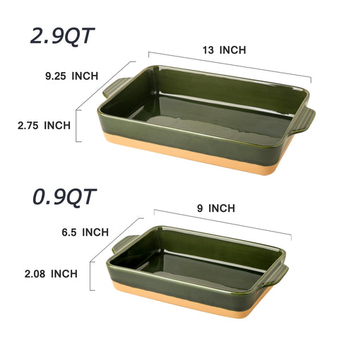 Howise juego de 2 platos cerámicos para hornear, práctico para diferentes recetas