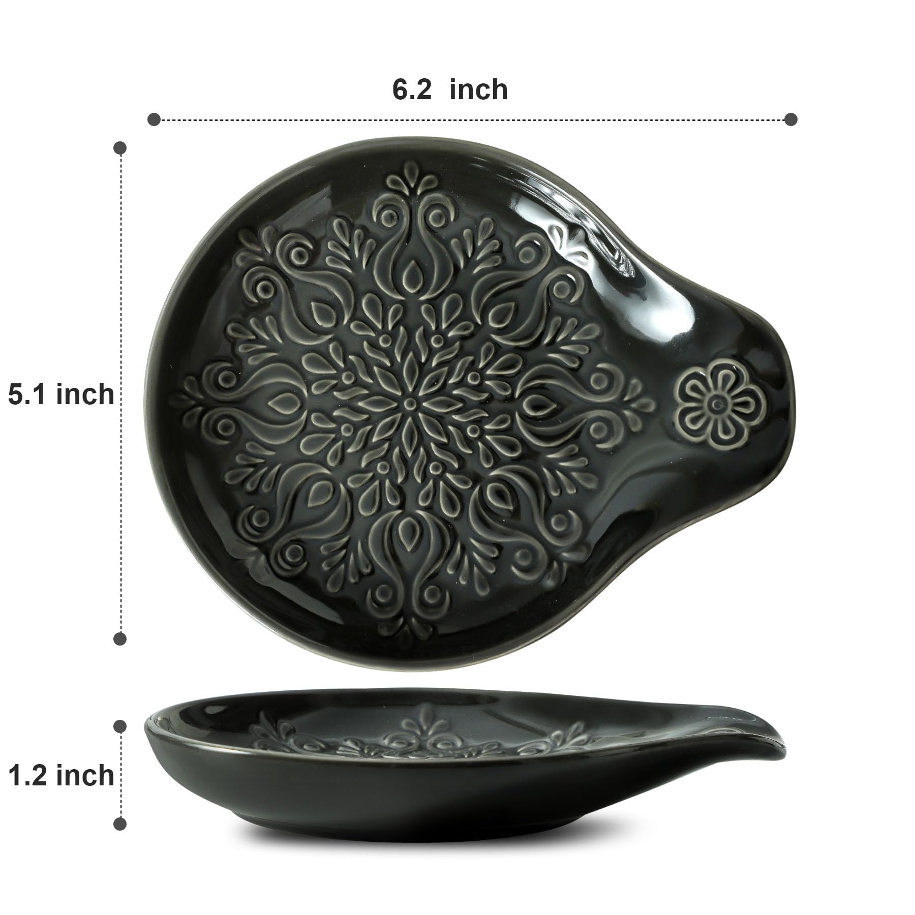 Howise porta-cucharas-ceramico-negro facilita secado rápido y evita manchas