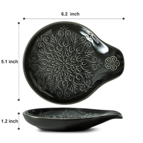 Howise porta-cucharas-ceramico-negro facilita secado rápido y evita manchas