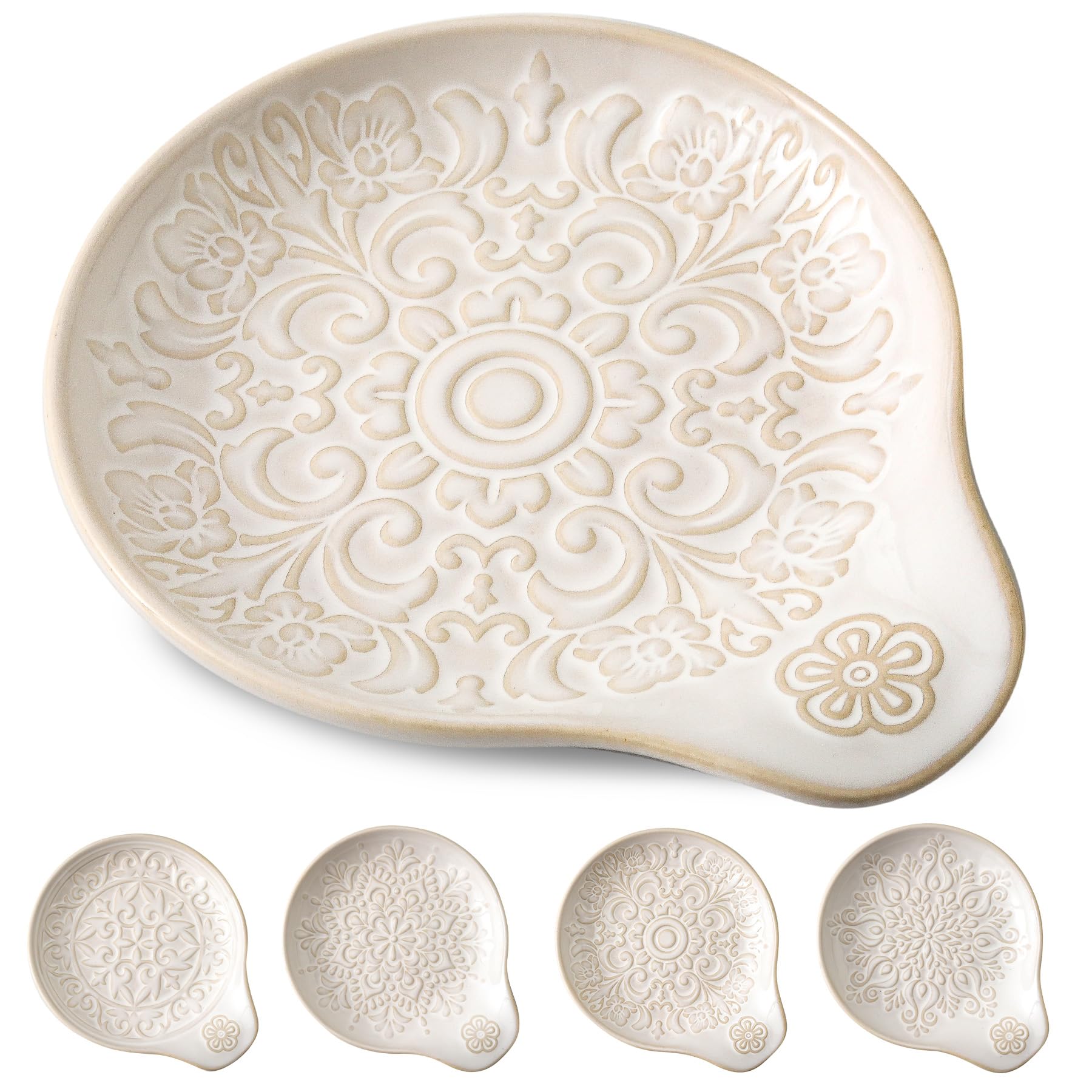Howise reposacucharas ceramico blanco en encimera, ahorro de espacio diario