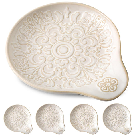 Howise reposacucharas ceramico blanco en encimera, ahorro de espacio diario
