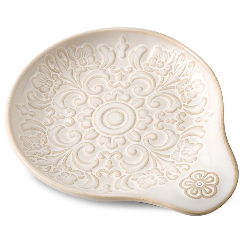 Howise reposacucharas ceramico blanco frontal, mantiene la encimera ordenada