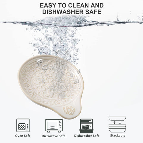 Howise reposapalos cerámico blanco, sirve como joyero o plato para snacks.
