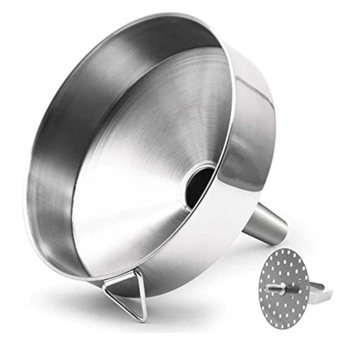 HOXHA embudo grande de acero inoxidable con filtro desmontable para verter sin goteos