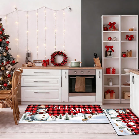 HOYIJA escena nieve con renos y árboles, diseño festivo para el hogar