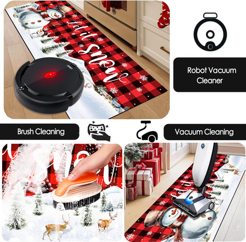 HOYIJA fondo de cuadros rojo y negro, estilo navideño clásico