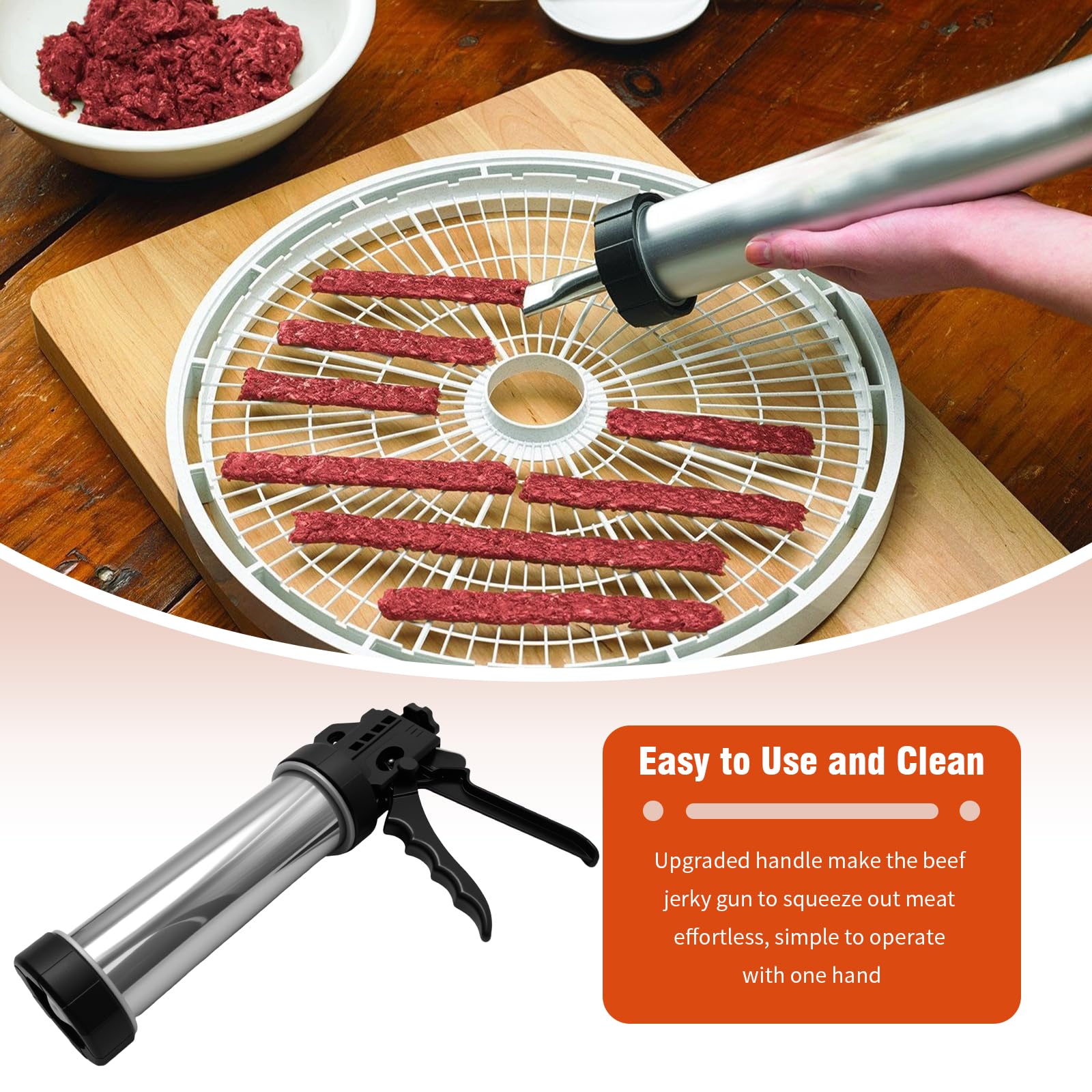 Hoypeyfiy pistola para cecina con cepillos de limpieza para higiene profunda.