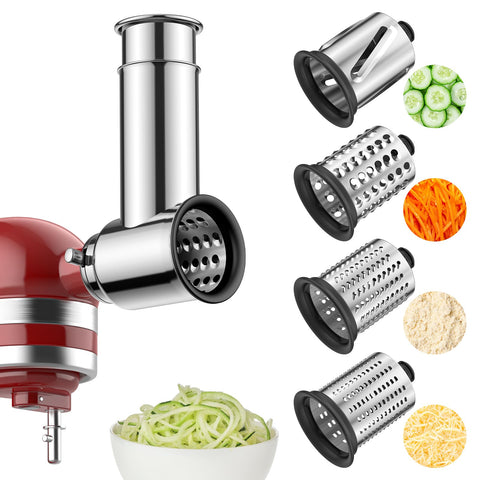 HOZODO: accesorio montado en KitchenAid para cortes y rallados estables y uniformes.