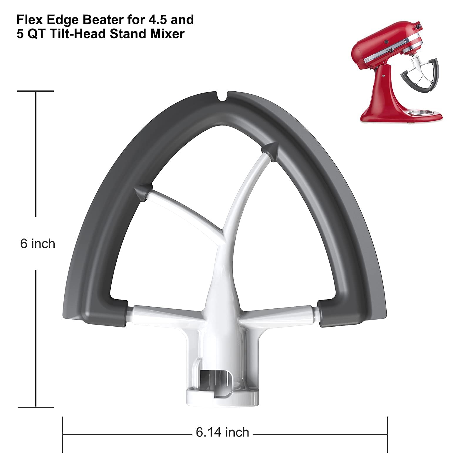HOZODO Flex Edge Beater y raspador inteligente de fondo del tazón