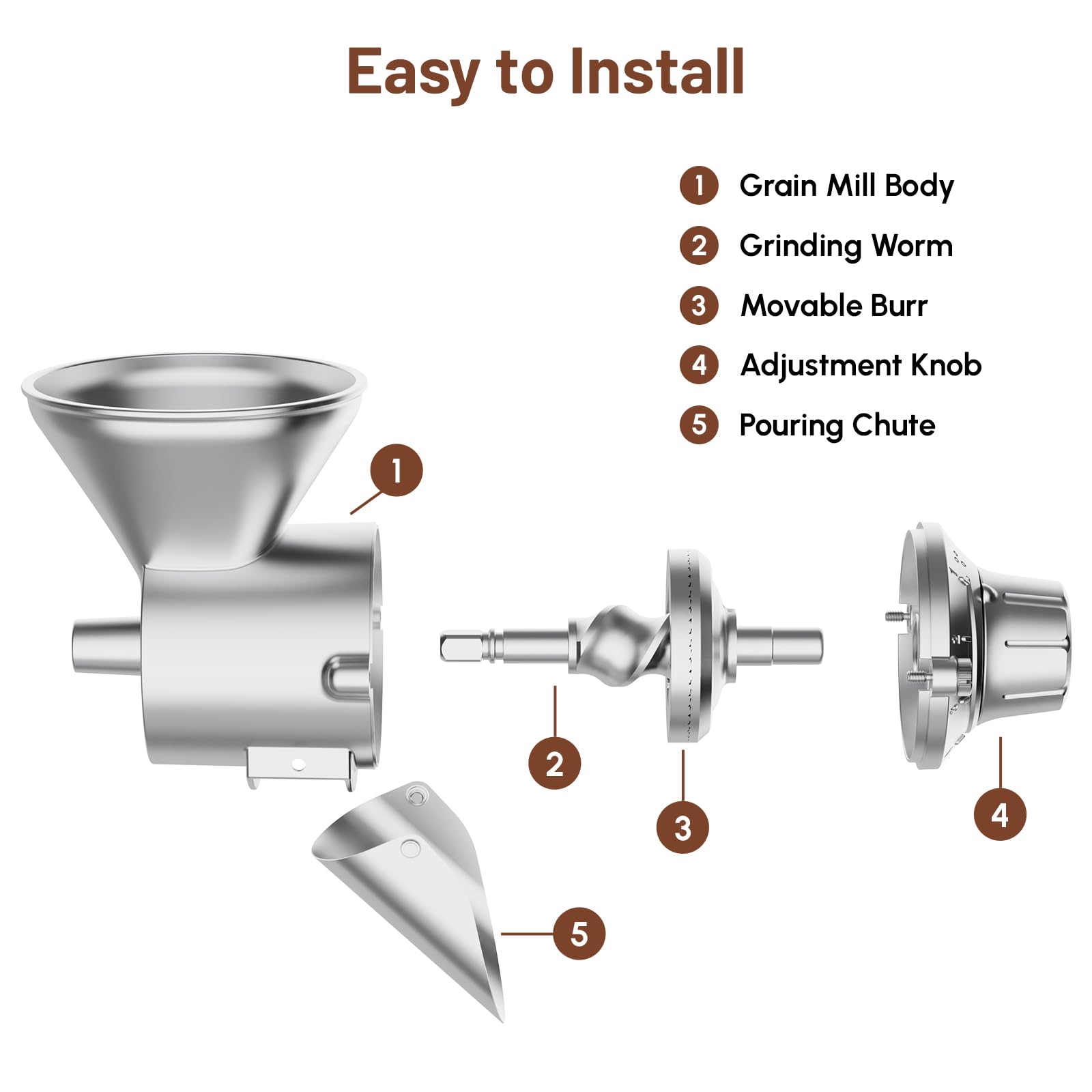 HOZODO molinillo para KitchenAid; cuerpo de aluminio resistente.